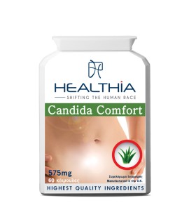 Healthia Candida Comfort 575mg για την Αντιμετώπιση Καντιντίασης 60 Κάψουλες