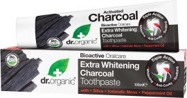 Dr.Organic Extra Whitening Charcoal Toothpaste Οδοντόκρεμα Με Ενεργό Άνθρακα - Φθόριο 100ml