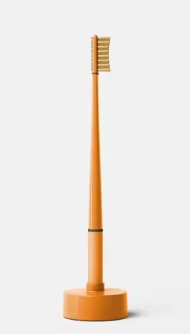 Piuma Vitamin C Medium Kit Base Μέτρια Οδοντόβουρτσα Sunset Orange Αντιβακτηριακή με Καθαριστή Γλώσσας Πορτοκαλί 1 Τεμάχιο & Βάση Ημερολόγιο