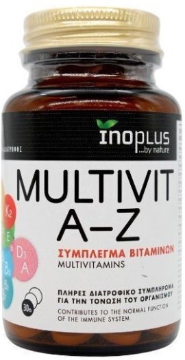 InoPlus Multivit A-Z Σύμπλεγμα Βιταμινών για Τόνωση του Οργανισμού 30 Δισκία