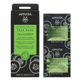 Apivita  Express Beauty Cucumber Μάσκα Προσώπου Για Εντατική Ενυδάτωση με Αγγούρι, 2x8ml