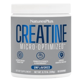 Natures Plus Creatine Monohydrate Powder Μονοϋδρική Κρεατίνη Χωρίς Γεύση 330gr
