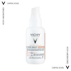 Vichy Capital Soleil UV-AGE SPF50+ Αντηλιακό Προσώπου Κατά της Φωτογήρανσης με Light Χρώμα 40ml