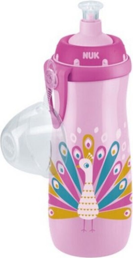 Nuk Sports Cup Παγουράκι που Αλλάζει Χρώμα για 24m+ με Καπάκι Push Pull Σιλικόνης Χρώμα:Ροζ 450ml [10.255.577]