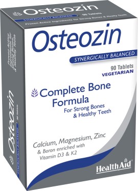 Health Aid Osteozin Συμπλήρωμα Διατροφής με Ασβέστιο, Μαγνήσιο, Ψευδάργυρο, Βιταμίνες D3 & K2 για Δυνατά Οστά 90 Ταμπλέτες