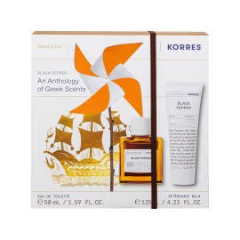 Korres PROMO Black Pepper Eau De Toilette Ανδρικό Άρωμα 50ml & Black Pepper Γαλάκτωμα για Μετά το Ξύρισμα 125ml