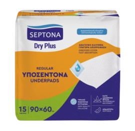 Septona Dry Plus Regular Υποσέντονα Ακράτειας 90x60cm 15 Τεμάχια