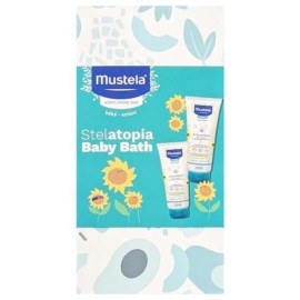 Mustela PROMO Stelatopia Baby Bath Cleansing Gel Αφροντούς για Σώμα & Μαλλιά με Εκχύλισμα Ηλιανθελαίου 2x200ml