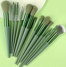 Σετ Πινέλα Μακιγιάζ Πράσινο 13 Τεμάχια