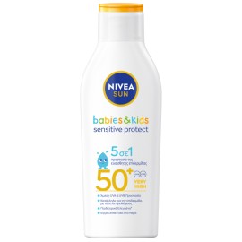 Nivea Sun Babies & Kids Sensitive Protect Lotion SPF50+ Βρεφικό - Παιδικό Αντηλιακό Γαλάκτωμα Προσώπου - Σώματος για Ευαίσθητες Επιδερμίδες 200ml