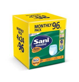 Sani Sensitive Pants Monthly Pack Medium No2 Ελαστικό Εσώρουχο Ακράτειας 4x24 Τεμάχια [96 Τεμάχια]
