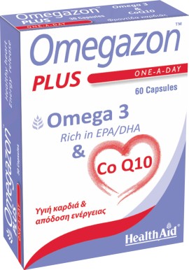 Health Aid Omegazon Plus (Omega 3 & Co Q10) Συμπλήρωμα Διατροφής για Καλή Λειτουργία της Καρδιάς, του Κυκλοφορικού & Μυϊκού Συστήματος 60 Κάψουλες