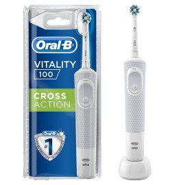 Oral B Vitality 100 Cross Action White Ηλεκτρική Οδοντόβουρτσα Λευκή από την Braun 1 Τεμάχιο [Συσκευασία Blister]