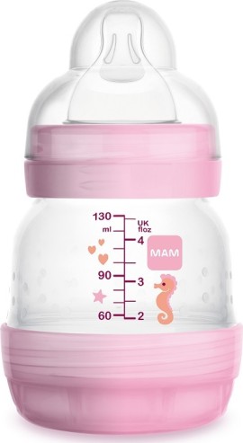Mam Easy Start Anti-Colic Πλαστικό Μπιμπερό Κατά των Κολικών 0m+ Χρώμα:Ροζ 130ml [353S]