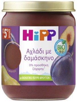 Hipp BIO Βιολογικό Παρασκεύασμα Φρούτων Αχλάδι με Δαμάσκηνο από τον 5ο Μήνα 160gr
