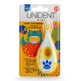 Intermed Unident Kids First Toothbrush Παιδική Οδοντόβουρτσα για 1 Έτους Κίτρινο 1 Τεμάχιο