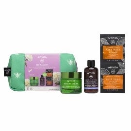 Apivita PROMO Bee Radiant Κρέμα για Σημάδια Γήρανσης Πλούσιας Υφής 50ml - ΔΩΡΟ Αφρός Καθαρισμού Πρόσωπο & Μάτια 75ml - Μάσκα Πορτοκάλι για Λάμψη 2x8ml