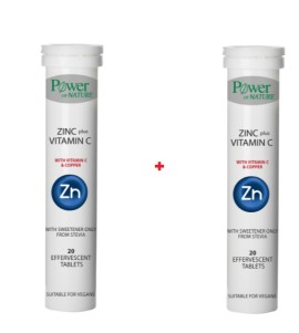 Power of Nature PROMO Zinc+ Vitamin C με Γεύση Λεμόνι 2x20 Αναβράζοντα Δισκία