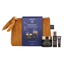 Apivita PROMO Your Majesty Queen Bee Ελαφριάς Υφής 50ml - ΔΩΡΑ Serum Ορός Αντιγήρανσης 10ml - Eye Cream Κρέμα Ματιών 2ml - Βελούδινο Ταμπά Νεσεσέρ