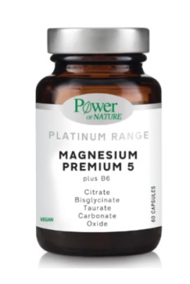 Power Health Μαγνήσιο Platinum Range Magnesium Premium 5 Plus B6 Συμπλήρωμα Διατροφής για το Μυϊκό και Νευρικό Σύστημα 60 Κάψουλες