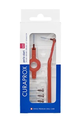 Curaprox Perio Start 405 Μεσοδόντια Βουρτσάκια με Λαβή Κόκκινο 5 Τεμάχια