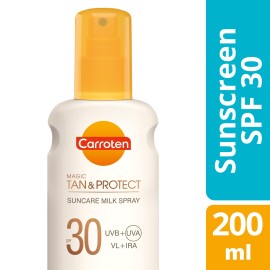 Carroten Magic Tan & Protect Suncare Milk SPF30 Αντηλιακό Γαλάκτωμα σε Μορφή Spray για Προστασία & Ενίσχυση της Φυσικής Διαδικασίας Μαυρίσματος 200ml