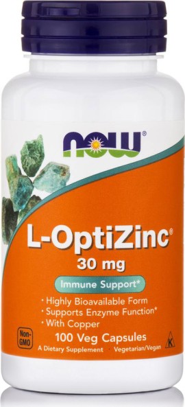 Now L-Optizinc 30mg Συμπλήρωμα Ψευδαργύρου 100 Κάψουλες