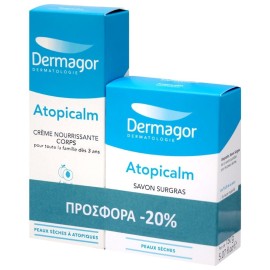 Dermagor PROMO Atopicalm Nourishing Cream Corps 24ωρη Ενυδατική Κρέμα Σώματος 250ml - Savon Surgras Ήπιο Καθαριστικό Σαπούνι 150gr [Προσφορά -20%]
