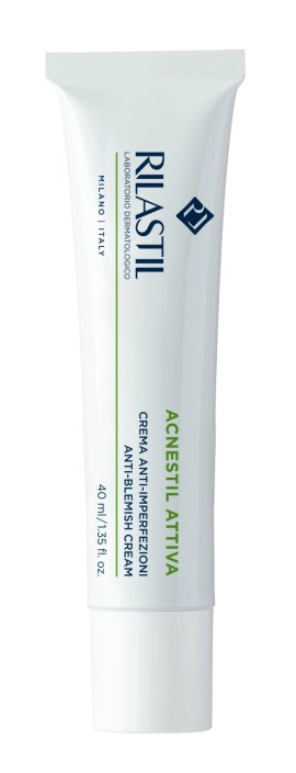 Rilastil Acnestil Attiva+ Anti Blemish & Anti Marks Care Cream Ενυδατική Ματ Κρέμα με Εξισορροπητική Δράση για Επιδερμίδες με Τάση Ακμής 40ml