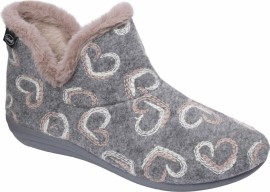 Scholl Creamy Bootie Grey Multi Ανατομικές Γυναικείες Παντόφλες με Εσωτερική Επένδυση Γούνα Γκρι Ροζ No. 36-41 [F295431302]