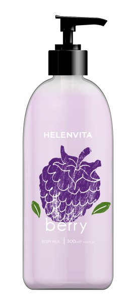 Helenvita Body Milk Berry Ενυδατικό Γαλάκτωμα Σώματος Εμπλουτισμένο με Εκχύλισμα Μύρτιλου 300ml