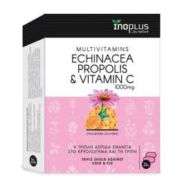 InoPlus Echinacea Propolis & Vitamin C 1000mg Συμπλήρωμα Διατροφής Κατά Του Κρυολογήματος - Γρίπης 20 Ταμπλέτες