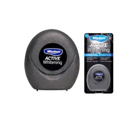 Wisdom Active Whitening Charcoal Floss Οδοντικό Νήμα με Ενεργό Άνθρακα 50m