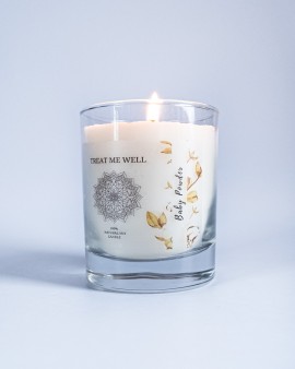 Treat me Well Candle Baby Powder Κερί Σόγιας με Αρωματικό Έλαιο Πούδρα 230gr
