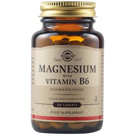 Solgar Magnesium + B6 Συμπλήρωμα Διατροφής για το Νευρικό & Μυϊκό Σύστημα 100 Ταμπλέτες