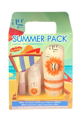 Ag Pharm PROMO Αντηλιακό Γαλάκτωμα Προσώπου - Σώματος SPF30 200ml - Αντηλιακή Κρέμα Προσώπου SPF50+ Χωρίς Χρώμα 50ml - ΔΩΡΟ Bite Free Stick Καταπραϋντική Λοσιόν Αμμωνίας σε Μορφή Stick 12gr