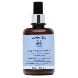Apivita Cleansing Milk Γαλάκτωμα 3 σε 1 για Πρόσωπο & Μάτια με Χαμομήλι & Μέλι 300ml