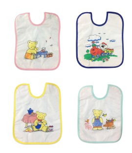 OEM - Σαλιάρα με Cartoon 100% PVC με Βαμβακερή Επένδυση, Μεσαίο Μέγεθος 1 Τεμάχιο