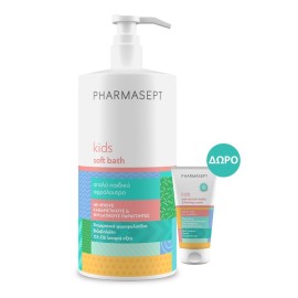 Pharmasept PROMO Kids Soft Bath Απαλό Παιδικό Αφρόλουτρο με Ήπιους Καθαριστικούς Παράγοντες 1Lt - ΔΩΡΟ Kids Anti-Strech Marks & Firming Cream Κρέμα κατά των Ραγάδων 30ml