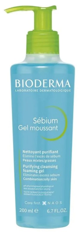 Bioderma Sebium Gel Moussant Εξυγιαντικό Τζελ Καθαρισμού για Μικτές & Λιπαρές Επιδερμίδες 200ml