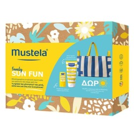 Mustela PROMO Family Sun Fun Very High Protection Sun Lotion SPF50+ Αντηλιακό Προσώπου & Σώματος Χωρίς Άρωμα 100ml & High Protection Sun Stick SPF50 Αντηλιακό Στικ Προσώπου & Σώματος 9ml & Δώρο Τσάντα Θαλάσσης
