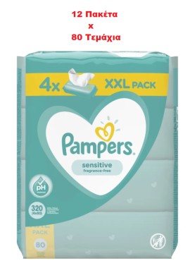 Pampers PROMO Baby Wipes Sensitive Μωρομάντηλα Χωρίς Άρωμα 12 Πακέτα x 80 Τεμάχια [960 Τεμάχια]