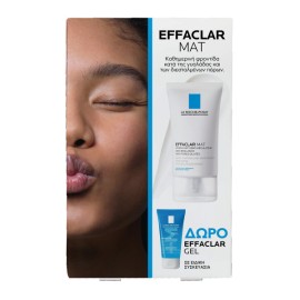 La Roche Posay PROMO Effaclar Mat Καθημερινή Φροντίδα Κατά της Γυαλάδας & των Διεσταλμένων Πόρων 40ml - ΔΩΡΟ Effaclar Gel Καθαρισμού 50ml