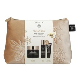Apivita PROMO Queen Bee Κρέμα Απόλυτης Αντιγήρανσης & Αναγέννησης Ελαφριάς Υφής με Βασιλικό Πολτό 50ml & Ορός Απόλυτης Αντιγήρανσης & Ανόρθωσης Περιγράμματος 10ml & Κρέμα Ματιών Απόλυτης Αντιγήρανσης & Αναζωογόνησης 5ml