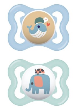 Mam Air Ορθοδοντική Πιπίλα Σιλικόνης για 2-6m+ Γαλάζιο - Βεραμάν 2 Τεμάχια [120SBc]