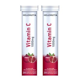 Helenvita PROMO Vitamin C 1000mg για το Ανοσοποιητικό με Γεύση Ρόδι 2x20 Αναβράζοντα Δισκία