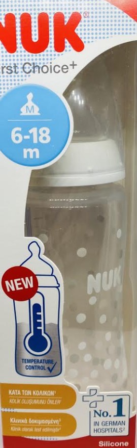 Nuk First Choice+ Πλαστικό Μπιμπερό 6-18m+ Θηλή Σιλικόνης Μέγεθος:M 300ml [10.741.940]