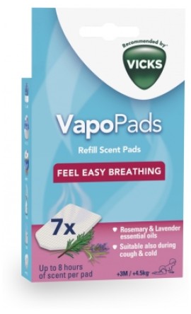 Vicks VapoPads Refill Ανταλλακτικές Ταμπλέτες με Άρωμα Δενδρολίβανο & Λεβάντα Διάρκειας 8 Ωρών 7 Ταμπλέτες