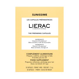 Lierac Sunissime The Preparing Capsules Συμπλήρωμα Διατροφής Προετοιμάζει το Δέρμα πριν από τις Πρώτες Εκθέσεις στον Ήλιο 30 Κάψουλες