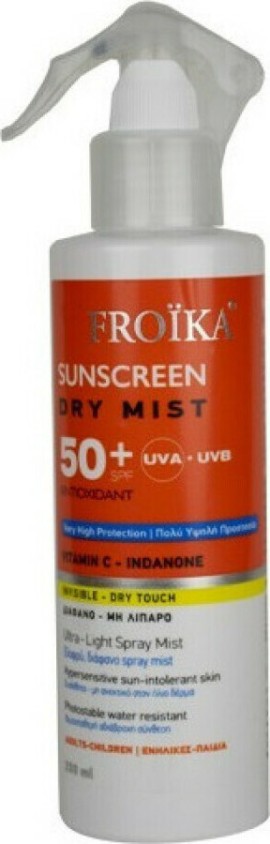 Froika Sunscreen Dry Mist SPF50+ Αντηλιακό Προσώπου - Σώματος 250ml